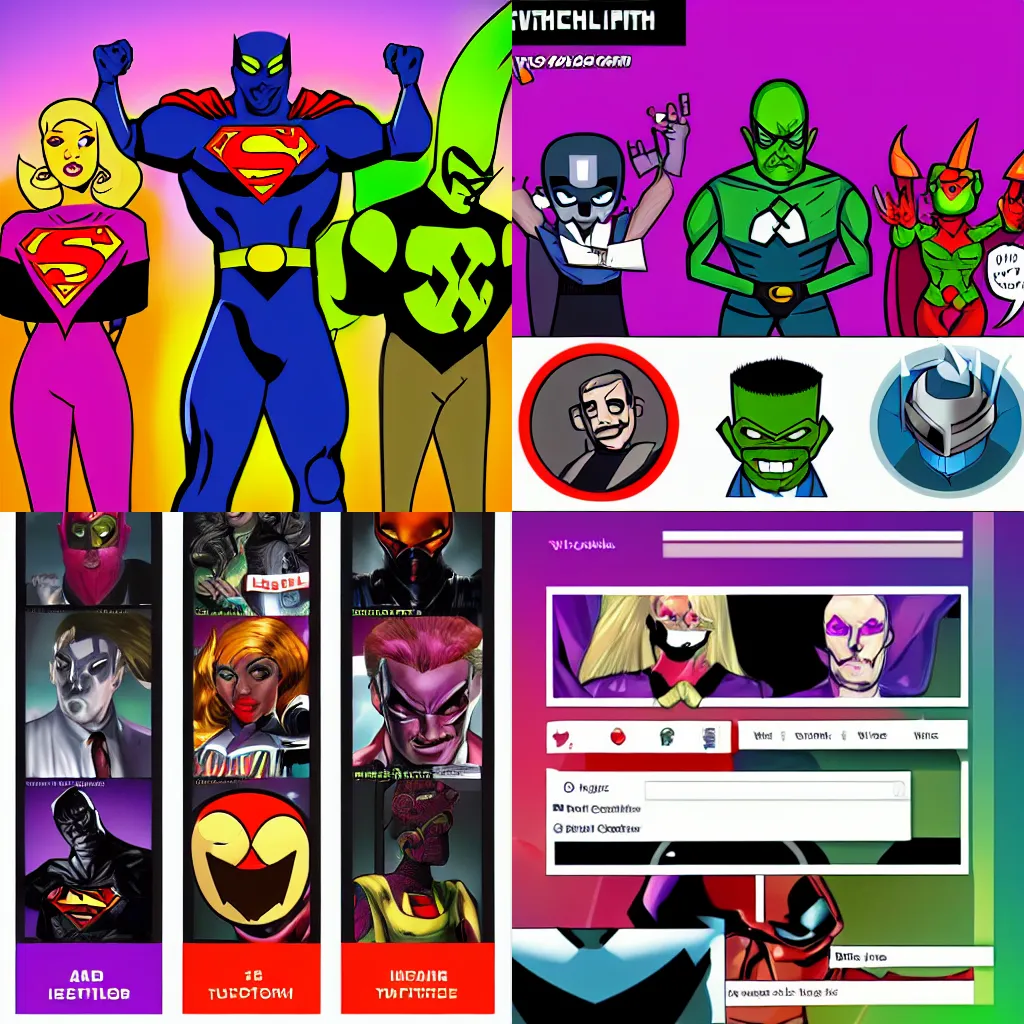 Prompt: supervillain twitch panel