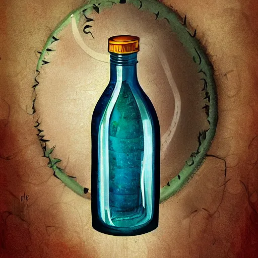 Prompt: monster in the bottle by qimmy shimmy