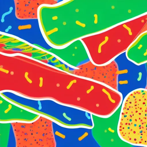 Image similar to escherichia coli party, little escherichia coli crowd with flags and party hats, illustration, ultra detailed