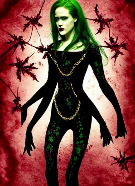 Prompt: poster for a gothic poison ivy movie starring evan rachel wood