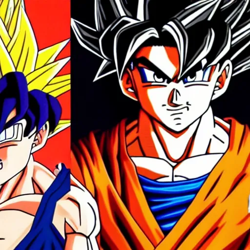 Prompt: ultra realistic portrait painting of a fusion of goku and gohan art by akira toriyama, 4 k, dragon ball artstyle, cel shaded, highly detailed, epic lighting, full body