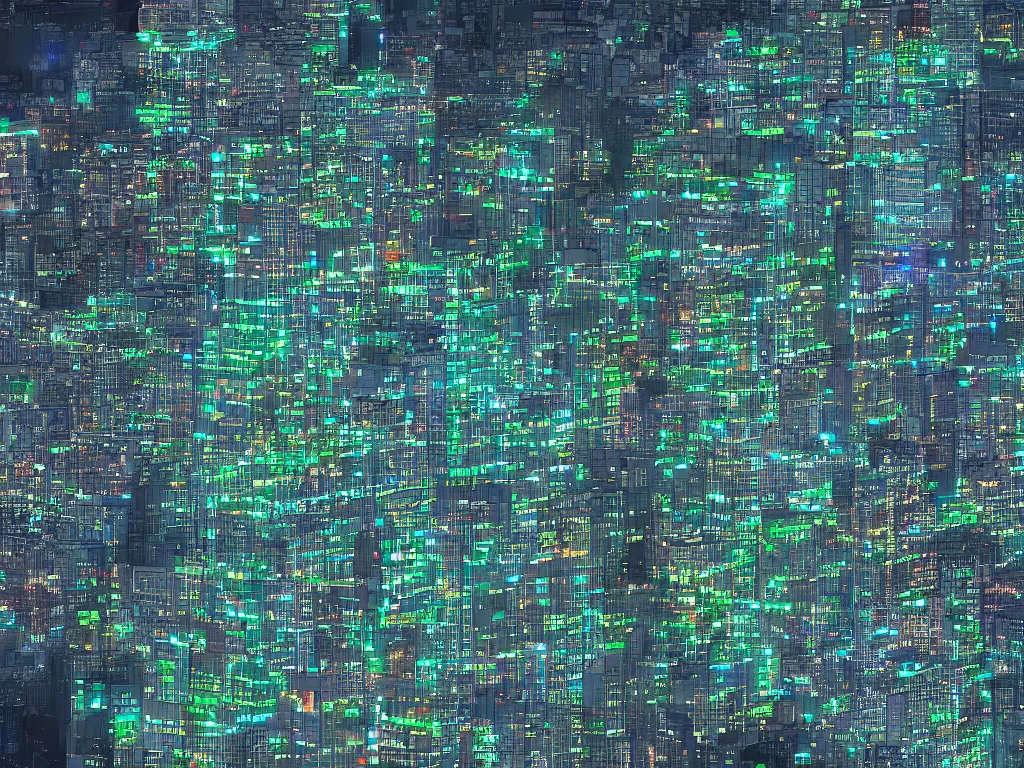 Image similar to city sized cyberscreens projecting reference a detailed sheet reference sheet of the city map, perfect lighting pixel sorting