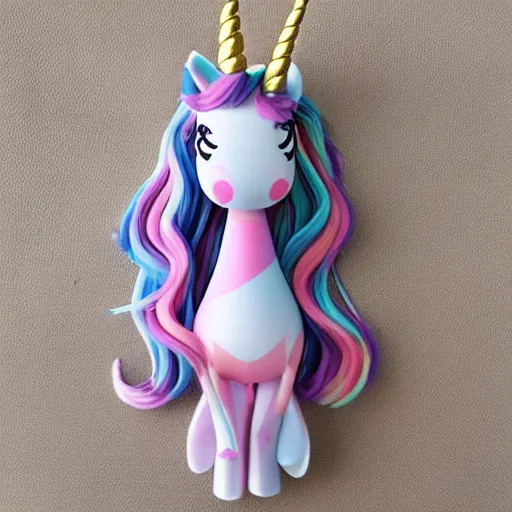 Image similar to unicorn vinyl stop motion doll