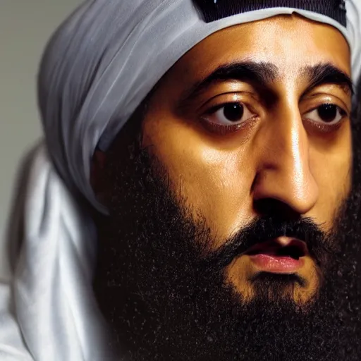 Prompt: 8 k uhd footage osama bin laden smoke marlboro, uhd details