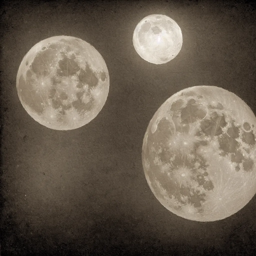 Prompt: daguerrotype of the full moon taken in 1836, grainy, ultra realistic, 8k resolution