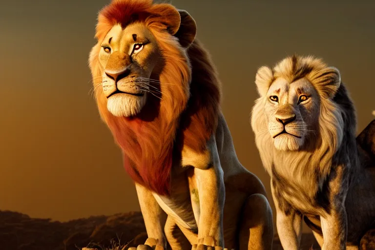 Image similar to Nicolas cage in lion king high resolution still