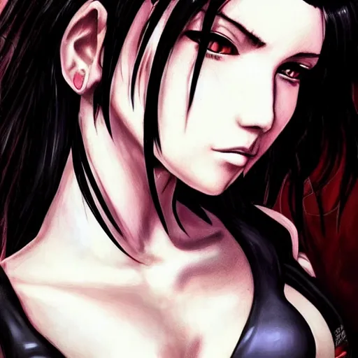 Image similar to high quality art of tifa lockhart with tattoos, trending on artstation