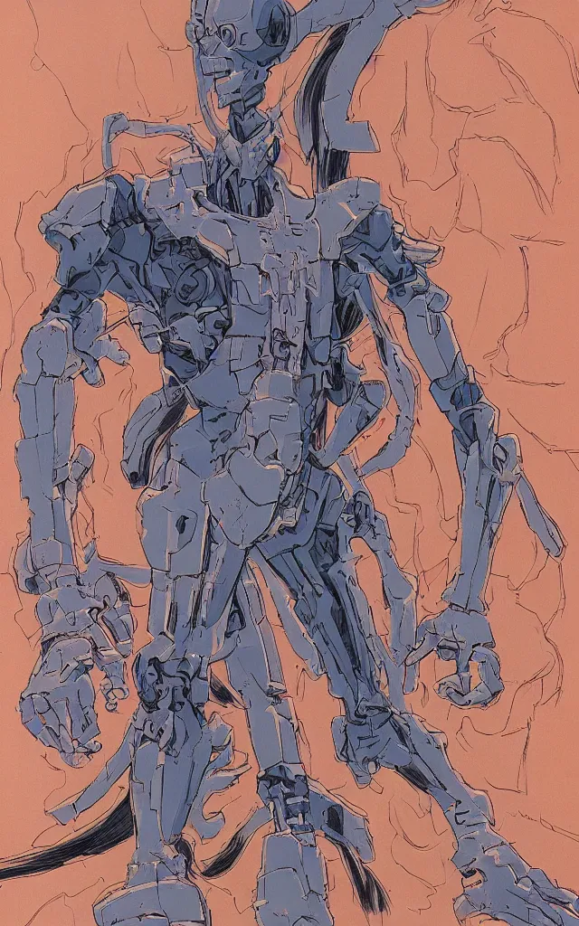 Image similar to evangelion unit 2 berserk. portrait by stonehouse and jean giraud and will eisner. realistic proportions. dystopian. cyberpunk, blade runner, concept art, cel shading