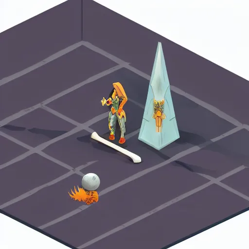 Prompt: isometric futuristic wizard