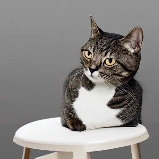 Image similar to ikea manual of a chair in the format of a cat