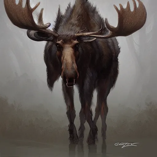 Prompt: moose human hybrid by greg rutkowski