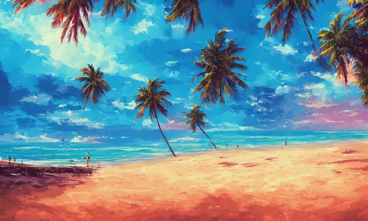 Image similar to paradise beach by alena aenami artworks in 4 k