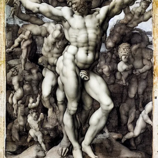 Prompt: ' the beginning of time ', michelangelo, 1 4 5 0