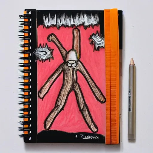 drawings-of-a-crazy-person-notebook-photograph-stable-diffusion