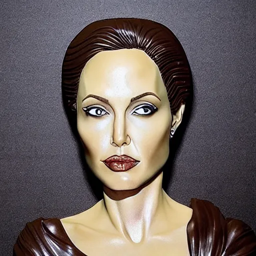 Image similar to chocolate sculpture of angelina jolie