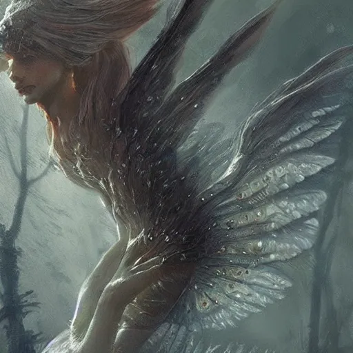 Image similar to a beautiful new creature from folklore, clear detailed view. ethereal fantasy art by greg rutkowski