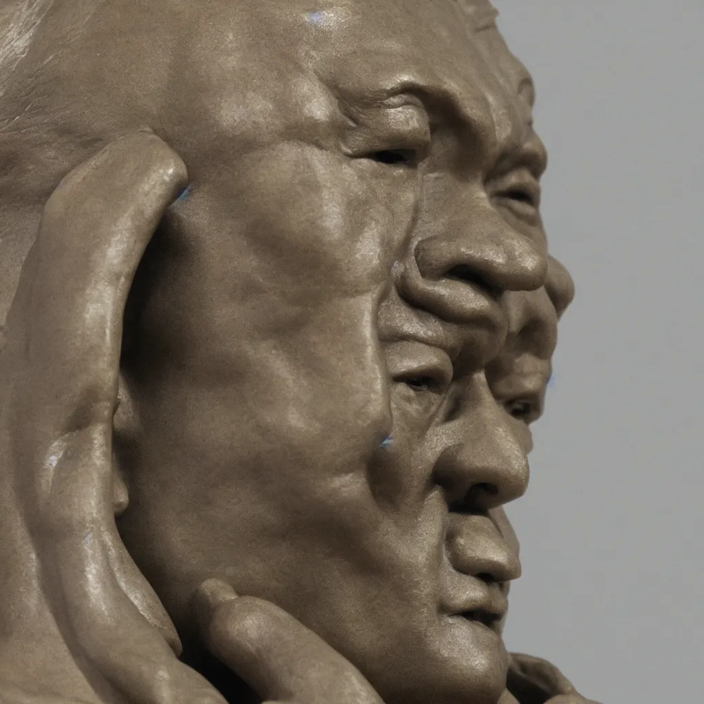 Prompt: bronze statue of Takeshi Kitano, depth of field, bokeh, 8K HD