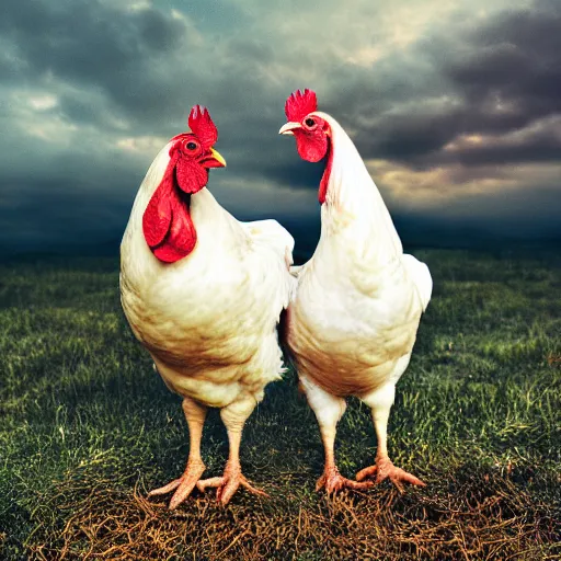 Image similar to chickens make an awesome album cover high detail ultra quality 4 k