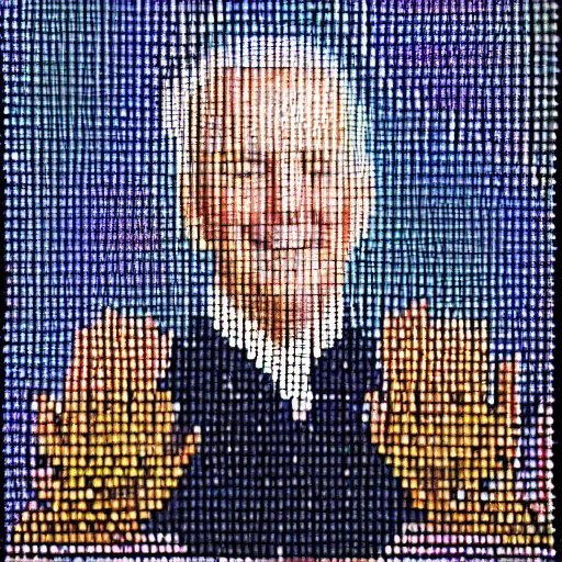 Image similar to A beadwork portrait of Joe Biden