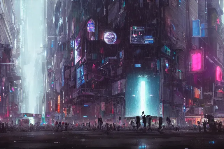 Futuristic cyberpunk anime city - backiee