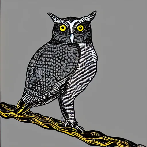 Prompt: danger owl. digital art.