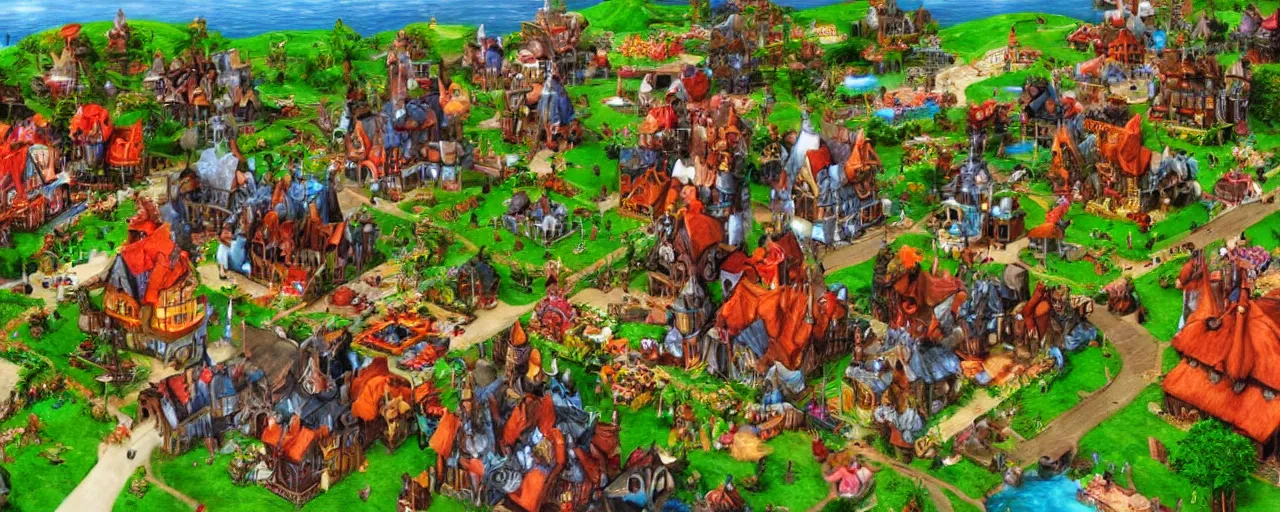 Image similar to fantasy village