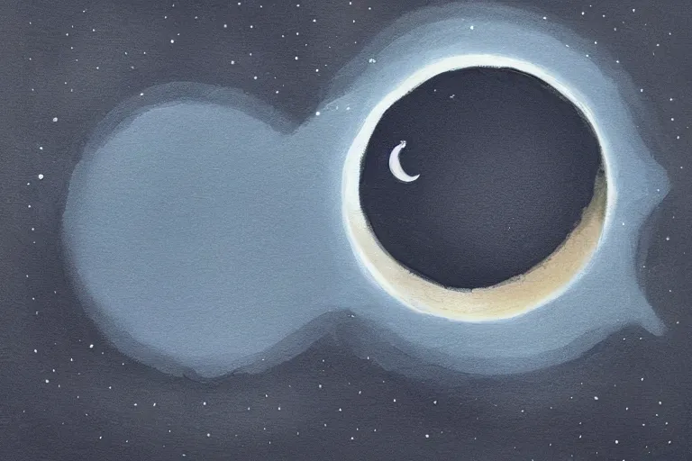 Prompt: moon eclipse at night, art in the style of adriana molder