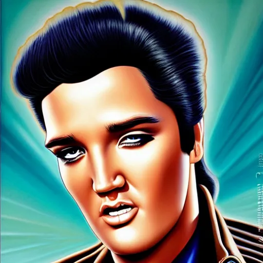 Image similar to elvis portrait, Pixar style, by Tristan Eaton Stanley Artgerm and Tom Bagshaw.