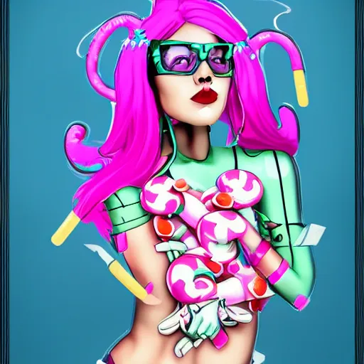 Image similar to candypunk character design, photographic portrait,