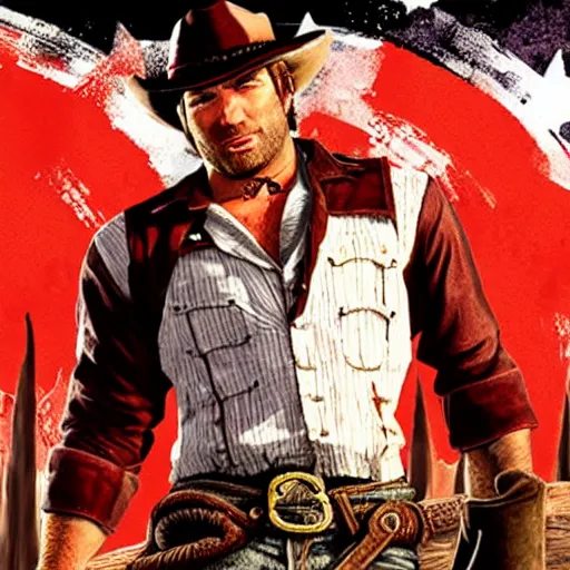 Prompt: Billy Herrington in Red Dead Redemption 2