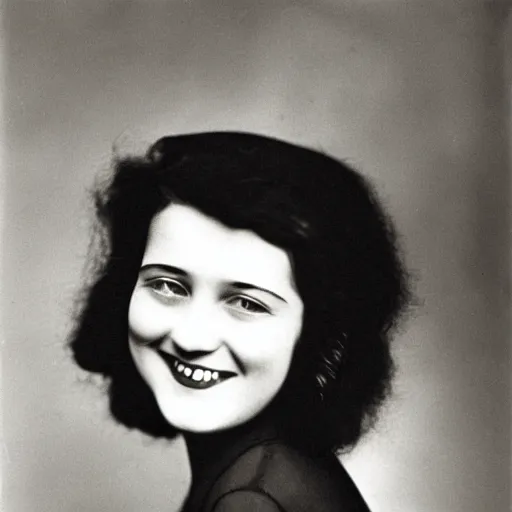 Image similar to representation of a young woman with a happy face in the year 1924 photo taken by the American artist Man Ray