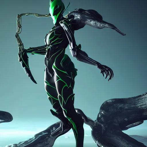 Prompt: photograph of Saryn!!!!!!!!! warframe holding skana!!!!!!!, 8k resolution, high detail, ULTRA REALISTIC VFX, reflections