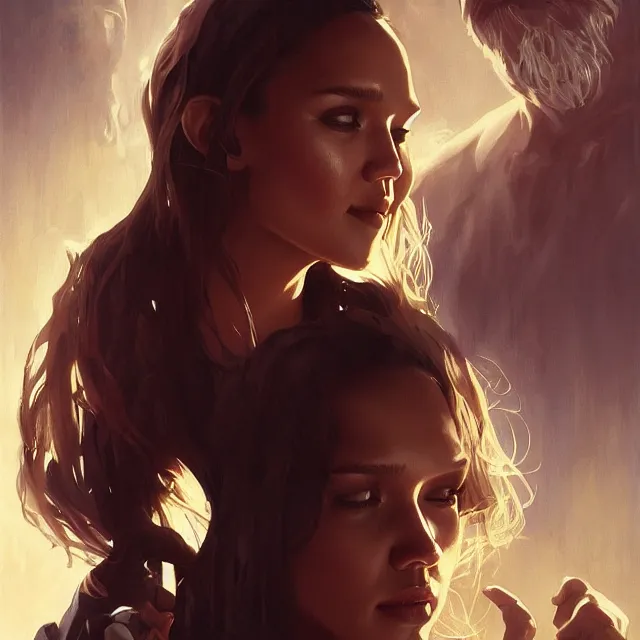 Image similar to the thing jessica alba john carpenter by stanley artgerm lau, wlop, rossdraws, frank frazetta, andrei riabovitchev, marc simonetti