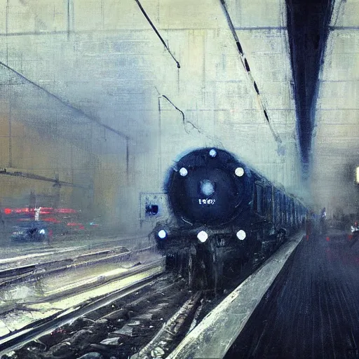 Image similar to toronto kipling station painting by jeremy mann