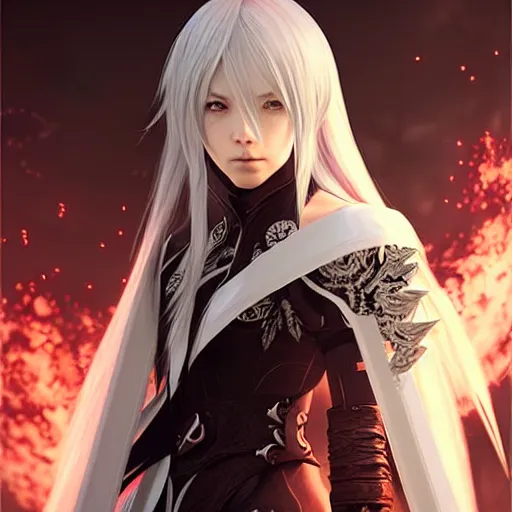 Prompt: hyperrealistic render of zero from drakengard 3 by ross draws in the style of arcane, digital game - art by ross tran, very extreme intricate details, movie composition by sana takeda, cinematic lighting by greg rutkowski