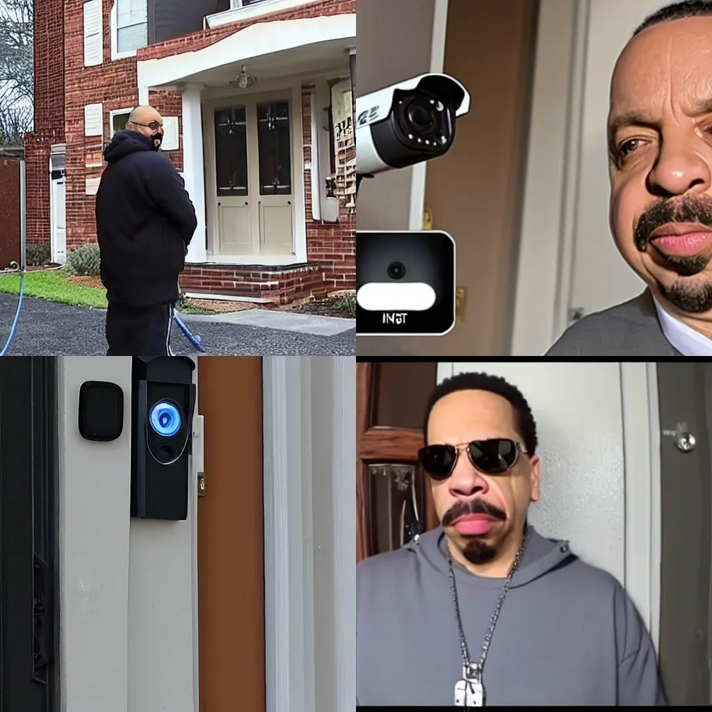 Prompt: ice t ring doorbell security camera footage