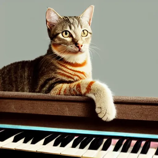 Prompt: cat on a piano