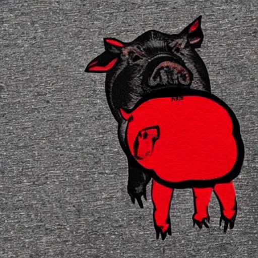 Image similar to “ pig in a red t - shirt ”