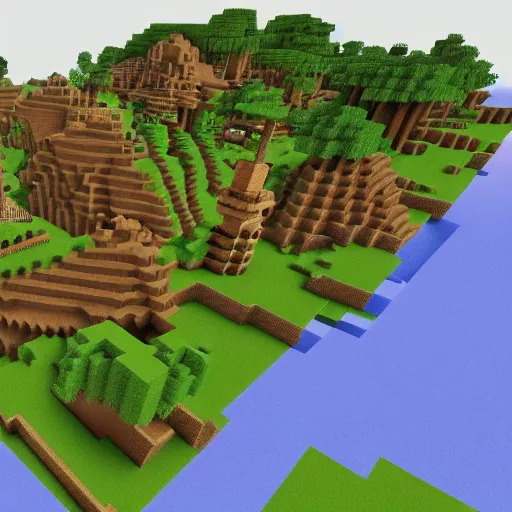 Prompt: a minecraft village, by alvar aalto