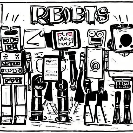 Prompt: anarchist robots