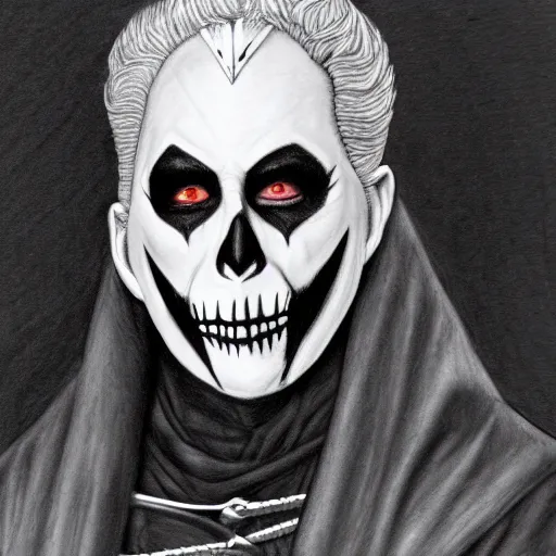 Image similar to pencil illustration of Papa Emeritus 8k high detail