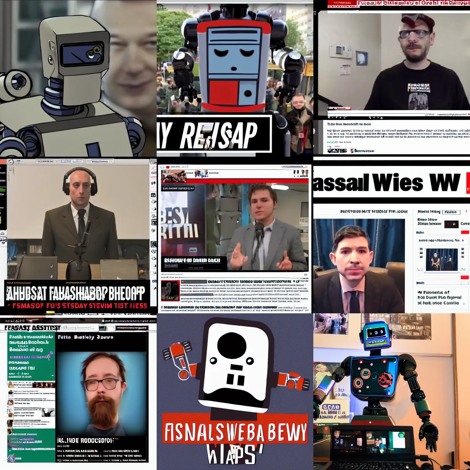 Prompt: fascist robot Ben Shabeepboop of The Daily Wires. 4k streaming video
