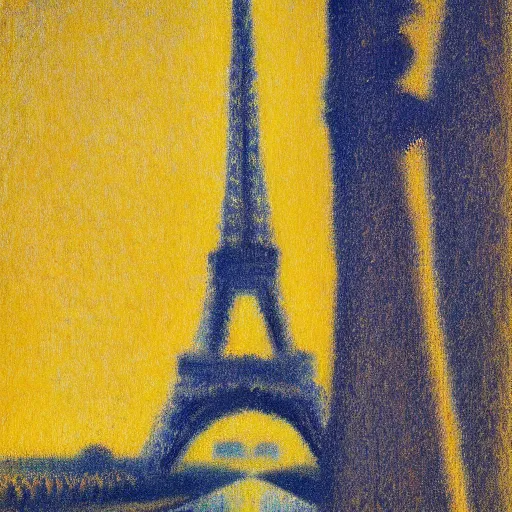 Image similar to the eiffel tower painting by Georges Seurat, 8k