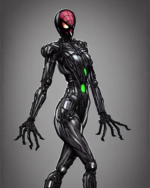 Image similar to spiderlike woman with cybernetic extra arms, trending on artstation