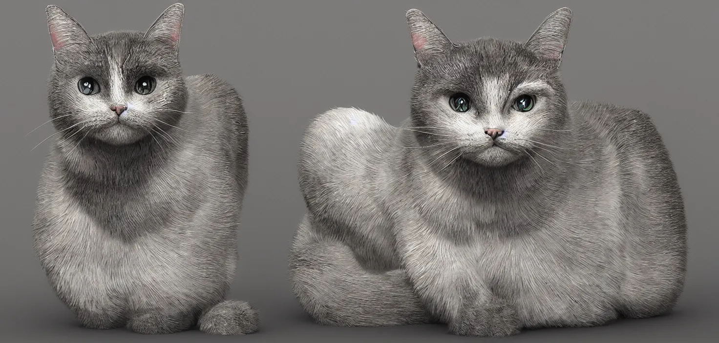 Image similar to symmetrical robot cat, CGSociety