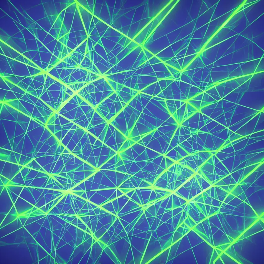 Image similar to neon fractal minimalist geometry render, 4k, artstation, cgsociety