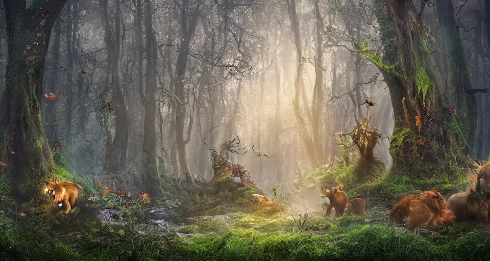 Image similar to Enchanted and magic forest, by Jesper Esjing