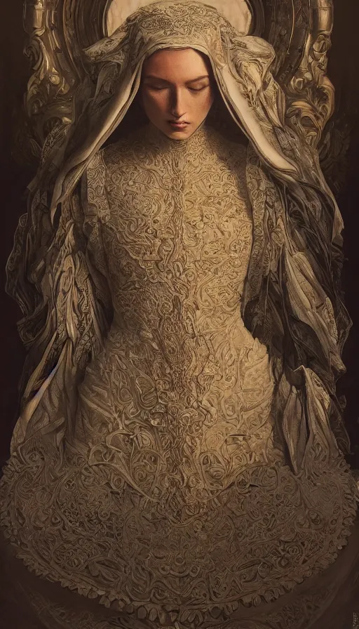 Image similar to peasent, traditional clothing, fame of thrones, fibonacci, sweat drops, intricate fashion clothing, insane, intricate, highly detailed, surrealistic, digital painting, artstation, concept art, smooth, sharp focus, illustration, Unreal Engine 5, 8K, art by artgerm and greg rutkowski and alphonse mucha