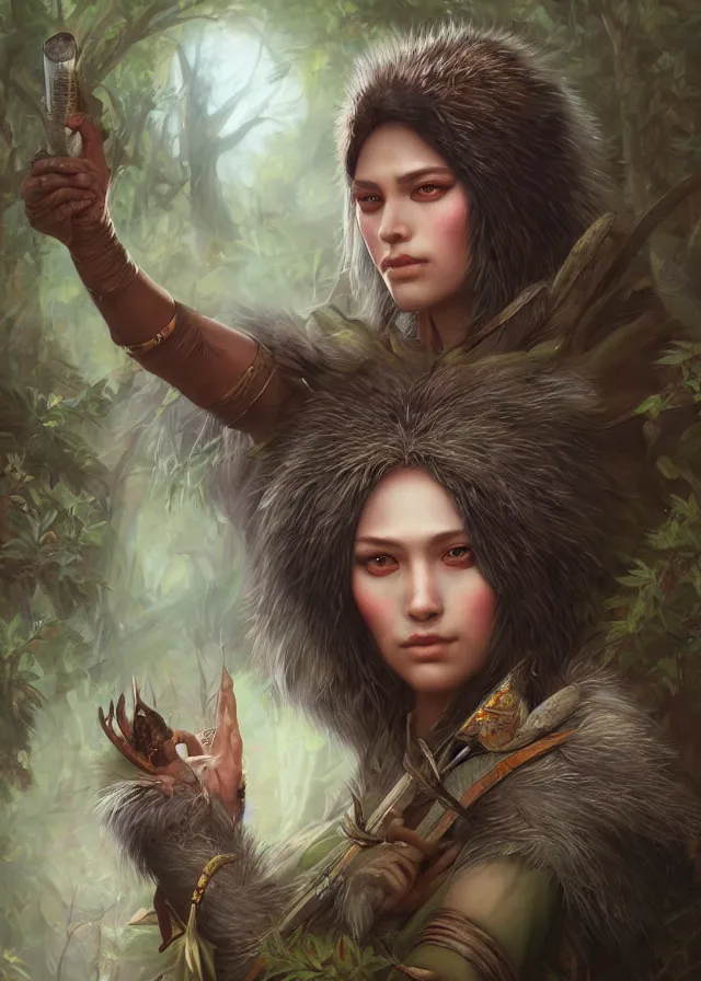 Prompt: a beautiful hyper realistic detailed painting of the sacred spirit raccoon who protect these land, by tom bagshaw, ross tran and bayard wu, inspired by dragon age inquisition