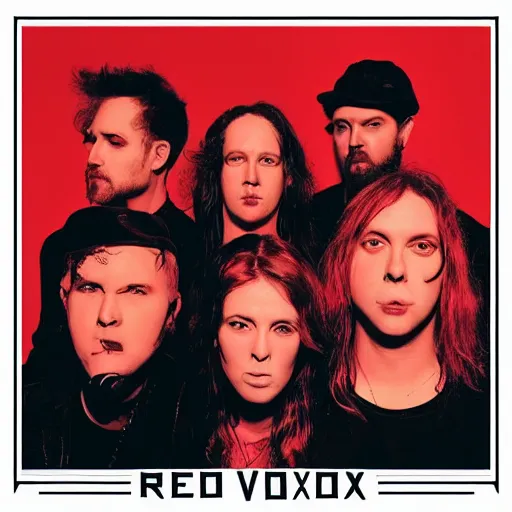 Image similar to new red vox album cover, music album cover, alternative rock band